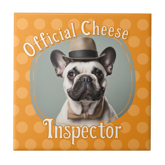 Carreau Inspecteur de fromage photo Amoureux de les chiens (Devant)
