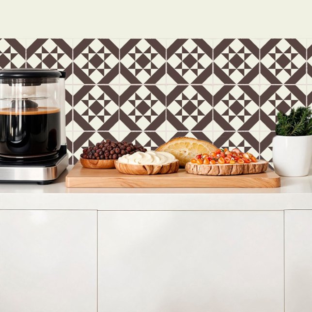 Carreau Inspiration du sol en carrelage marron géométrique (Créateur téléchargé)