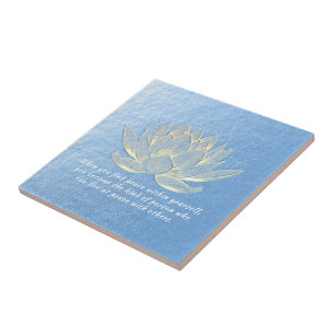 Carreau Instructeur de méditation Blue Gold Lotus Yoga