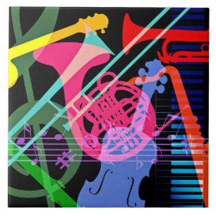 Carreau Instruments de musique design Pop Art