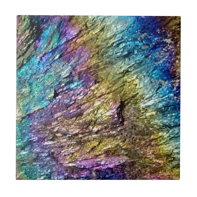 Carreau Iridescence couleur arc-en-ciel rare minéral perso (Devant)