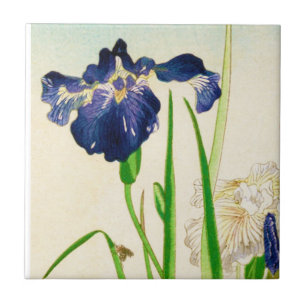 Carreau Iris bleu - copie japonaise d'aquarelle