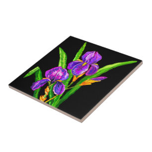 Carreau Iris Flower - Purple - Choisissez / ajoutez votre 