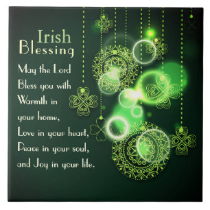 Carreau Irish Blessing Love in your heart, Design Shamrock
