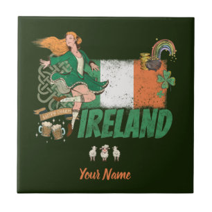 Carreau Irlande Pavillon Vintage St. Patrick's Day Retro