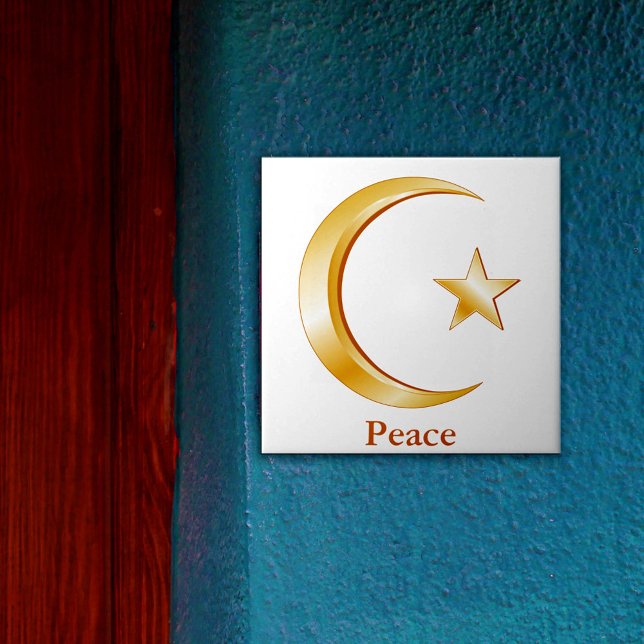 Carreau Islam (Crescent moon and star, symbol of Islam. Customize with your text. )