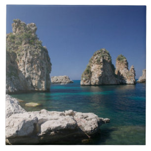 Carreau Italie, Sicile, Scopello, Roches par Tonnara
