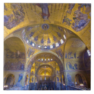 Carreau Italie, Venise. Intérieur de la cathédrale Saint-M