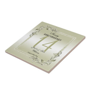 Carreau Ivory Gem & Parties scintillant 14e anniversaire d