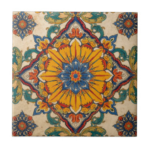 Carreau Iznik persan turc coloré reproduction peinte à la 