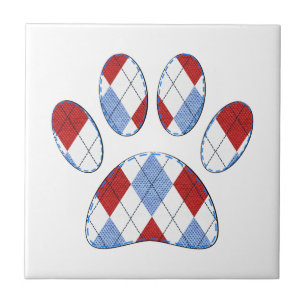 Carreau Jacquard Empreinte de patte de chien