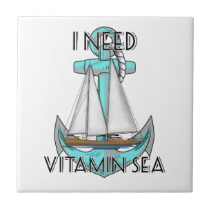 Carreau J'Ai Besoin De Vitamine Mer Voilier Nautique