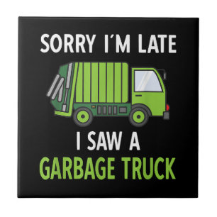 Carreau J'ai vu des ordures de camion costume de recyclage
