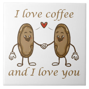 Carreau J'aime le café et je t'aime