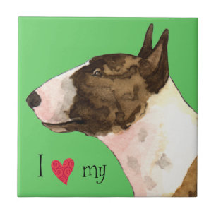 Carreau J'aime ma mini Bull Terrier
