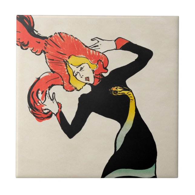 Carreau Jane Avril de la danseuse Art nouveau par Toulouse (Devant)