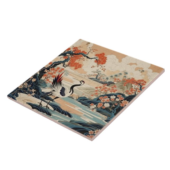 Carreau Japon traditionnel Kutani Art ornemental 15 (Côté)