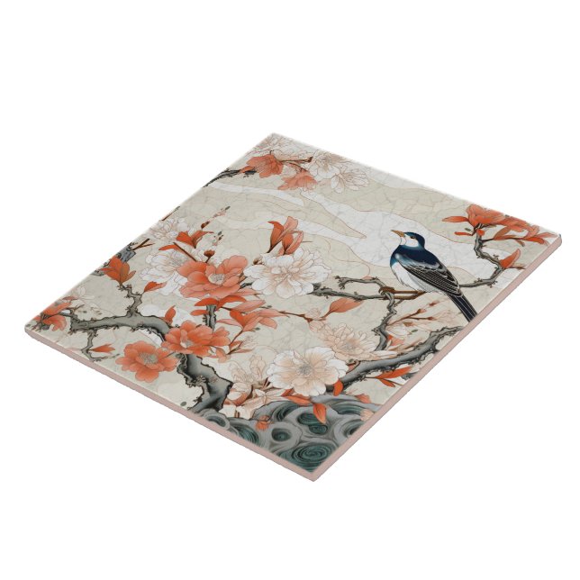 Carreau Japon traditionnel Kutani Art ornemental 2 (Côté)