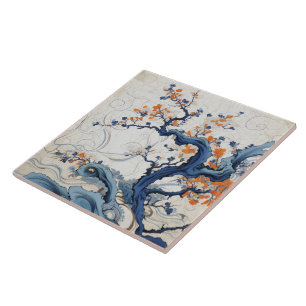 Carreau Japon traditionnel Kutani Art ornemental 5