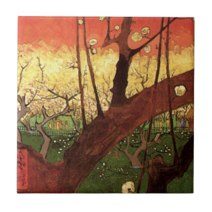 Carreau Japonisme : arbre de prunier en fleurs par Vincent