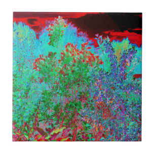 Carreau Jardin Abstrait coloré avec coucher de soleil de C