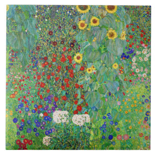 Carreau Jardin Agricole Gustav Klimt Avec Peinture De Fleu