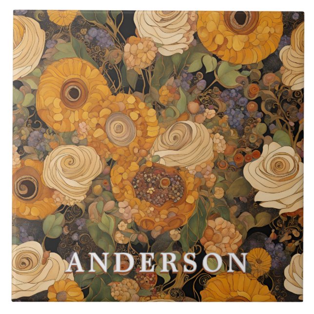 Carreau Jardin Boho d'or Floral (Devant)