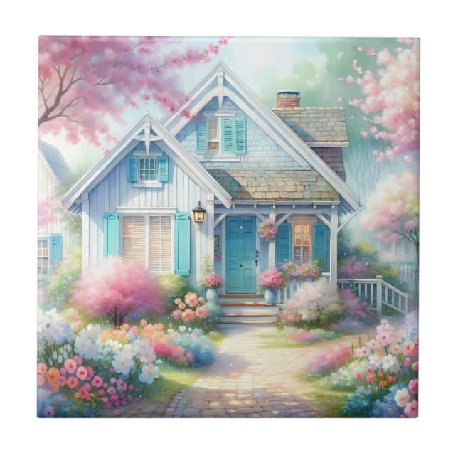 Carreau Jardin de cottage bleu de Blossom Lane (Devant)