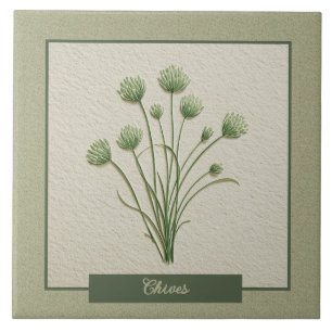 Carreau Jardin de fines herbes de ciboulette Relief Faux C