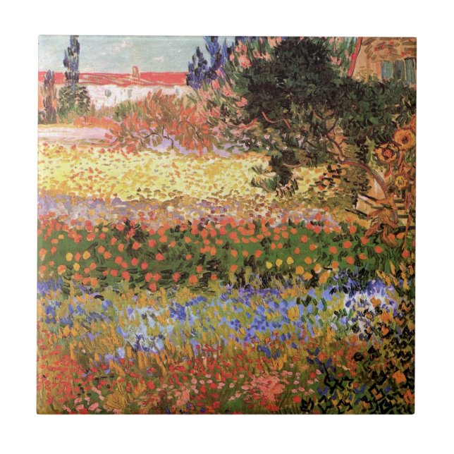 Carreau Jardin de fleurs par Vincent van Gogh (Devant)