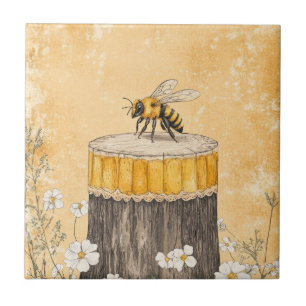 Carreau Jardin de fleurs sauvages à l'abeille à miel vinta