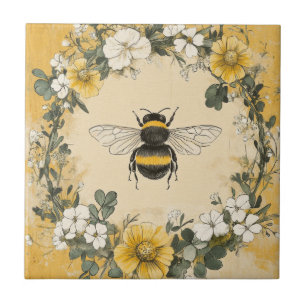 Carreau Jardin de fleurs sauvages à l'abeille à miel vinta