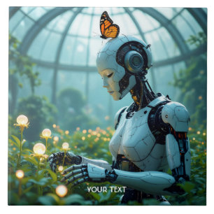 Carreau Jardin de robots féminins Fantasy Mignon