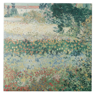 Carreau Jardin de Vincent van Gogh   en fleur, Arles, 1888