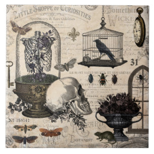 Carreau Jardin d'Halloween Vintage