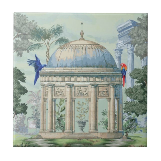 Carreau Jardin du Temple grec antique Macaw Bird Pixie Gre (Devant)