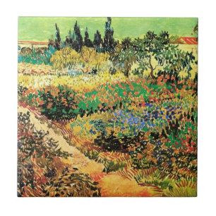 Carreau Jardin fleuri avec sentier par Vincent van Gogh