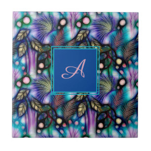 Carreau Jardin floral bleu violet