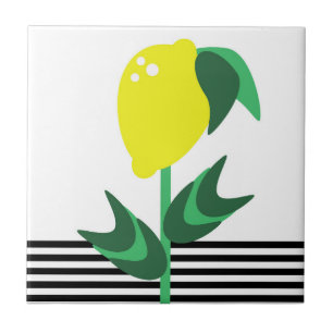 Carreau Jardin Fruitier Plant De Citron Rayures