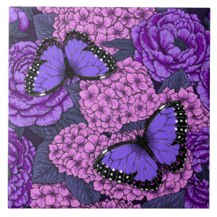 Carreau Jardin morpho bleu 2