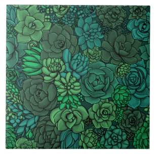 Carreau Jardin succulent en vert