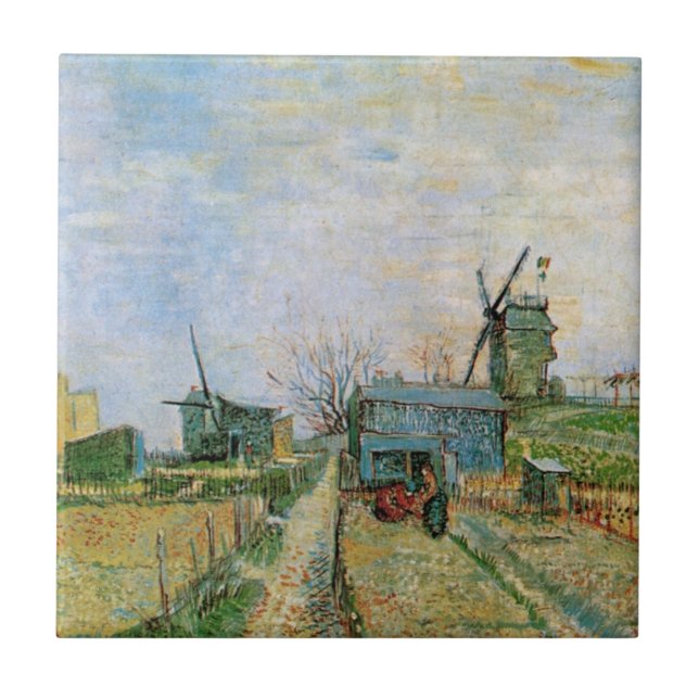 Carreau Jardin végétal à Montmartre par Vincent van Gogh (Devant)
