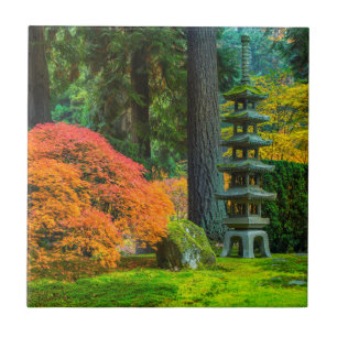 Carreau Jardins japonais en automne à Portland, Oregon