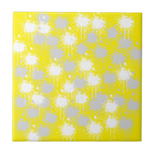 Carreau Jaune, blanc Argent Blush Abstrait