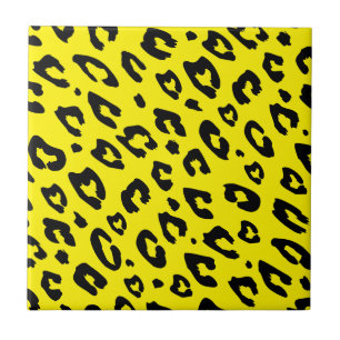 Carreau Jaune léopard motif sauvage exotique poster de an