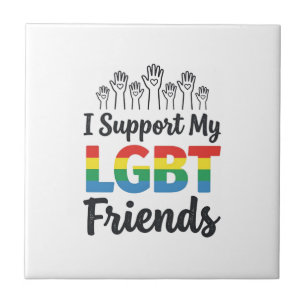 Carreau Je soutiens mes amis LGBT vecteur de fierté arc-en