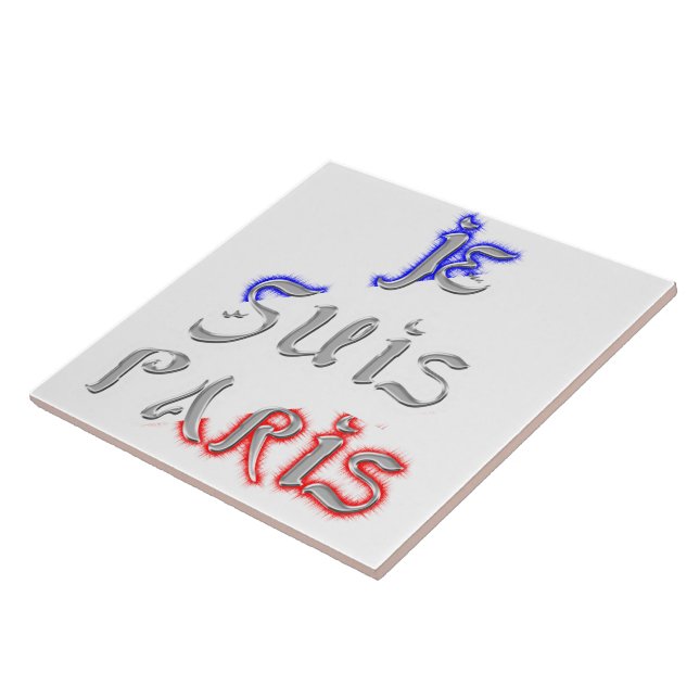 Carreau Je Suis Paris Affiche d'art (Côté)