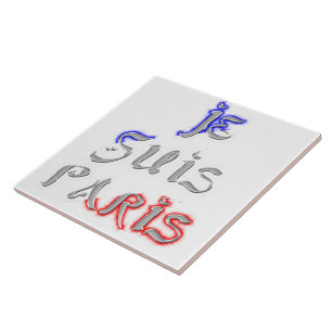 Carreau Je Suis Paris I Love Paris Texte Art Imprimer