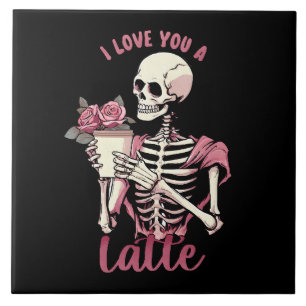 Carreau Je t'aime un squelette de la Saint-Valentin