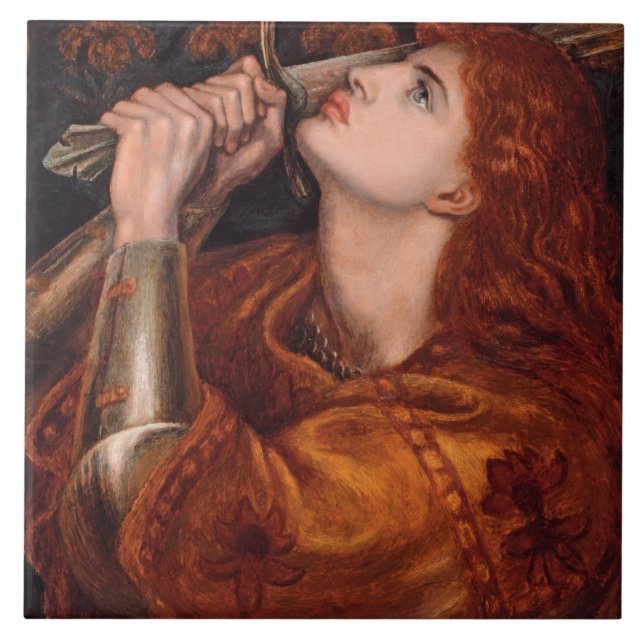 Carreau Jeanne d'Arc (Portrait) (par Dante Gabriel Rossett (Devant)